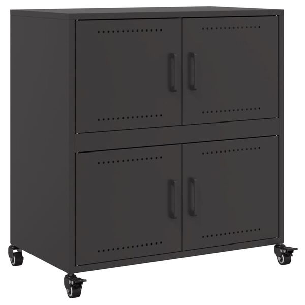 vidaXL Ντουλάπι Μαύρο 68x39x72 εκ. από Ατσάλι