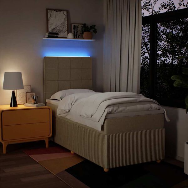 vidaXL &Kappa;&rho;&epsilon;&beta;ά&tau;&iota; Boxspring &mu;&epsilon; &Sigma;&tau;&rho;ώ&mu;&alpha; &Kappa;&rho;&epsilon;&mu; 90x200 &epsilon;&kappa;.&Upsilon;&phi;&alpha;&sigma;&mu;ά&tau;&iota;&nu;&omicron;