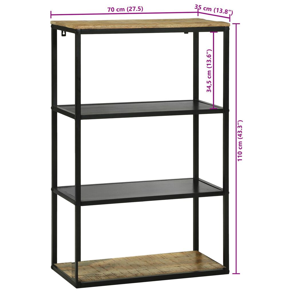 vidaXL Βιβλιοθήκη 70x35x110 εκ. Σοβαρή Ξύλινη Σκύλα Μάνγκο