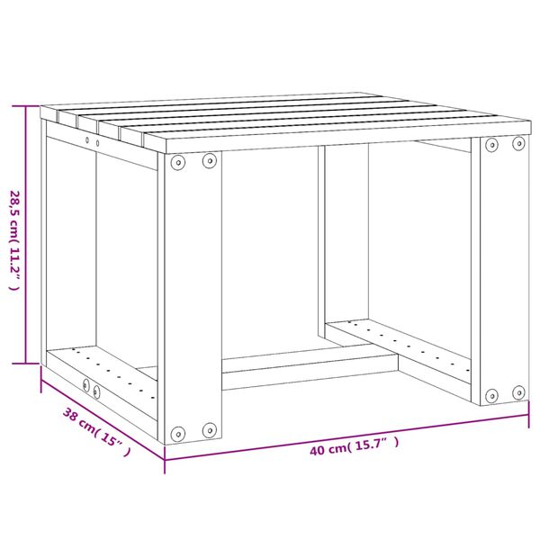 vidaXL Βοηθητικό Τραπέζι Κήπου Λευκό 40x38x28,5 εκ. Μασίφ Ξύλο Πεύκου