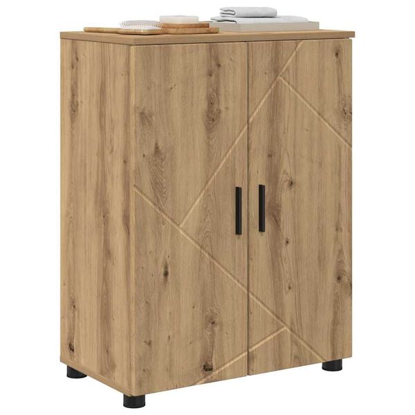 vidaXL Ντουλάπι Μπάνιου με ράφι με πόρτα artisan δρυς 60 x 35 x 80 εκ
