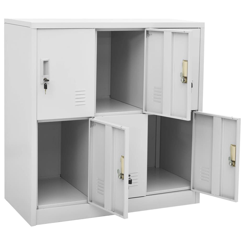 vidaXL Φοριαμοί 2 τεμ. Ανοιχτό Γκρι 90 x 45 x 92,5 εκ. Ατσάλινοι