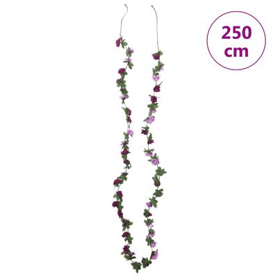 vidaXL Γιρλάντες Λουλουδιών Τεχνητές 6 τεμ. Spring Light Purple 250 εκ