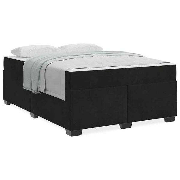 vidaXL Σκελετός κρεβατιού με στρώμα Μαύρο 160 x 200 cm Βελούδο