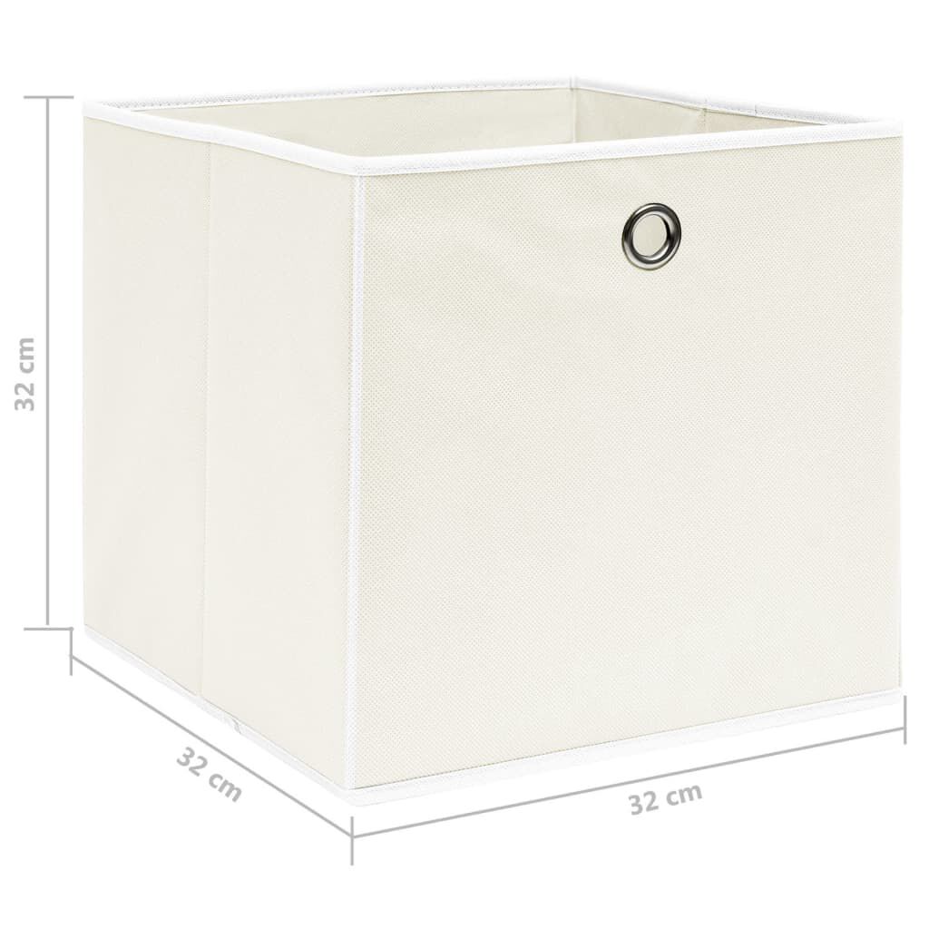 vidaXL Κουτιά Αποθήκευσης 10 τεμ. Λευκά 32 x 32 x 32 εκ. Υφασμάτινα