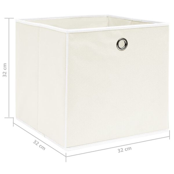 vidaXL Κουτιά Αποθήκευσης 10 τεμ. Λευκά 32 x 32 x 32 εκ. Υφασμάτινα