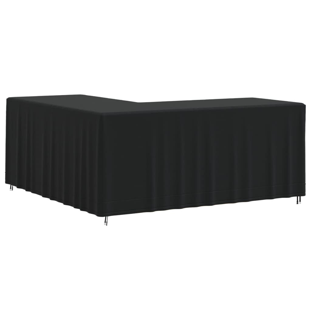 vidaXL Κάλυμμα Γωνιακού Καναπέ Μαύρο 215x215x80 εκ. Ύφασμα Oxford 420D