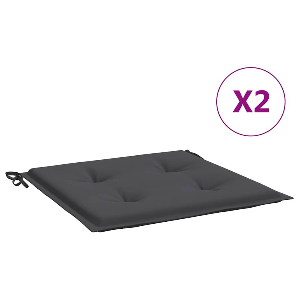 vidaXL Μαξιλάρια Καρέκλας Κήπου 2 τεμ. Ανθρακί 40x40x4 εκ. Υφασμάτινα