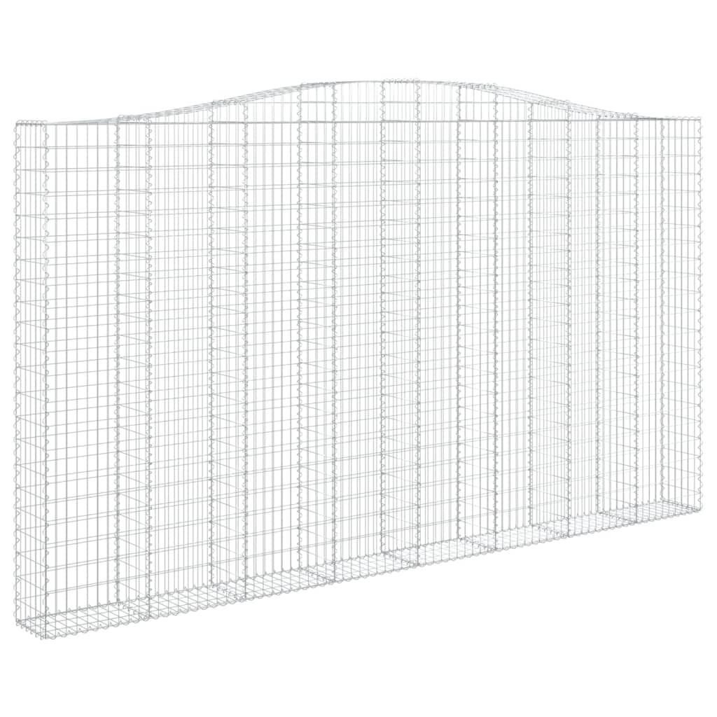 vidaXL Συρματοκιβώτια Τοξωτά 2 τεμ. 400x30x220/240 εκ. Γαλβαν. Ατσάλι
