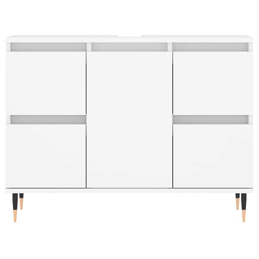vidaXL Ντουλάπι Μπάνιου Λευκό 80 x 33 x 60 εκ. Επεξεργασμένο Ξύλο