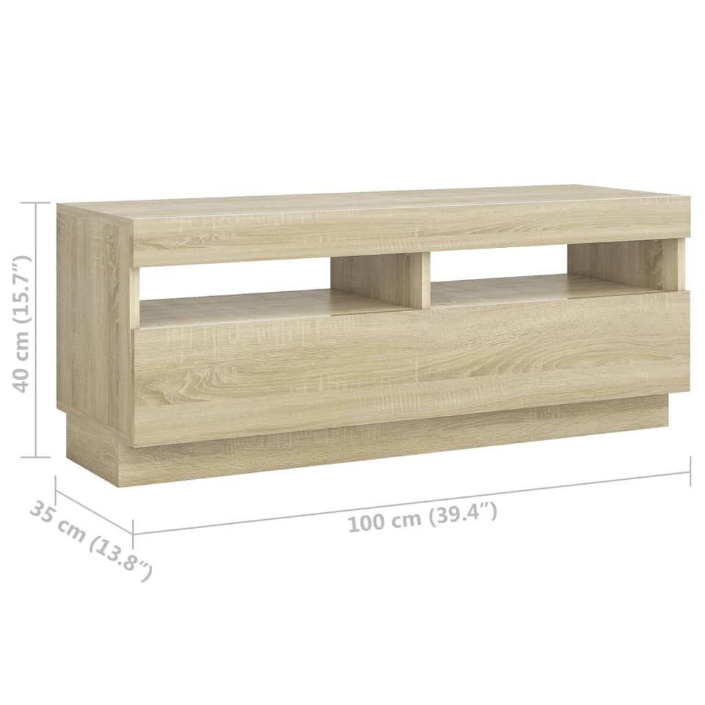 vidaXL Έπιπλο Τηλεόρασης με LED Sonoma Δρυς 200 x 35 x 40 εκ.