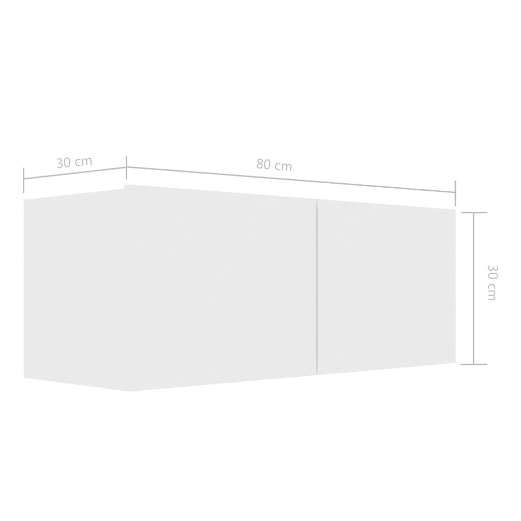 vidaXL Έπιπλο Τηλεόρασης Λευκό 80 x 30 x 30 εκ. από Επεξ. Ξύλο