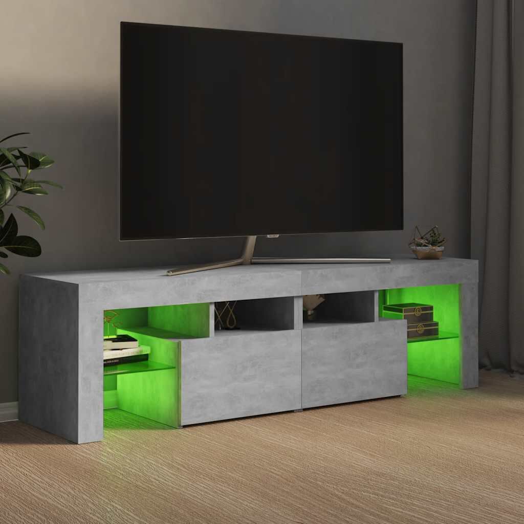vidaXL Έπιπλο Τηλεόρασης με LED Γκρι Σκυρ. 140 x 36,5 x 40 εκ.