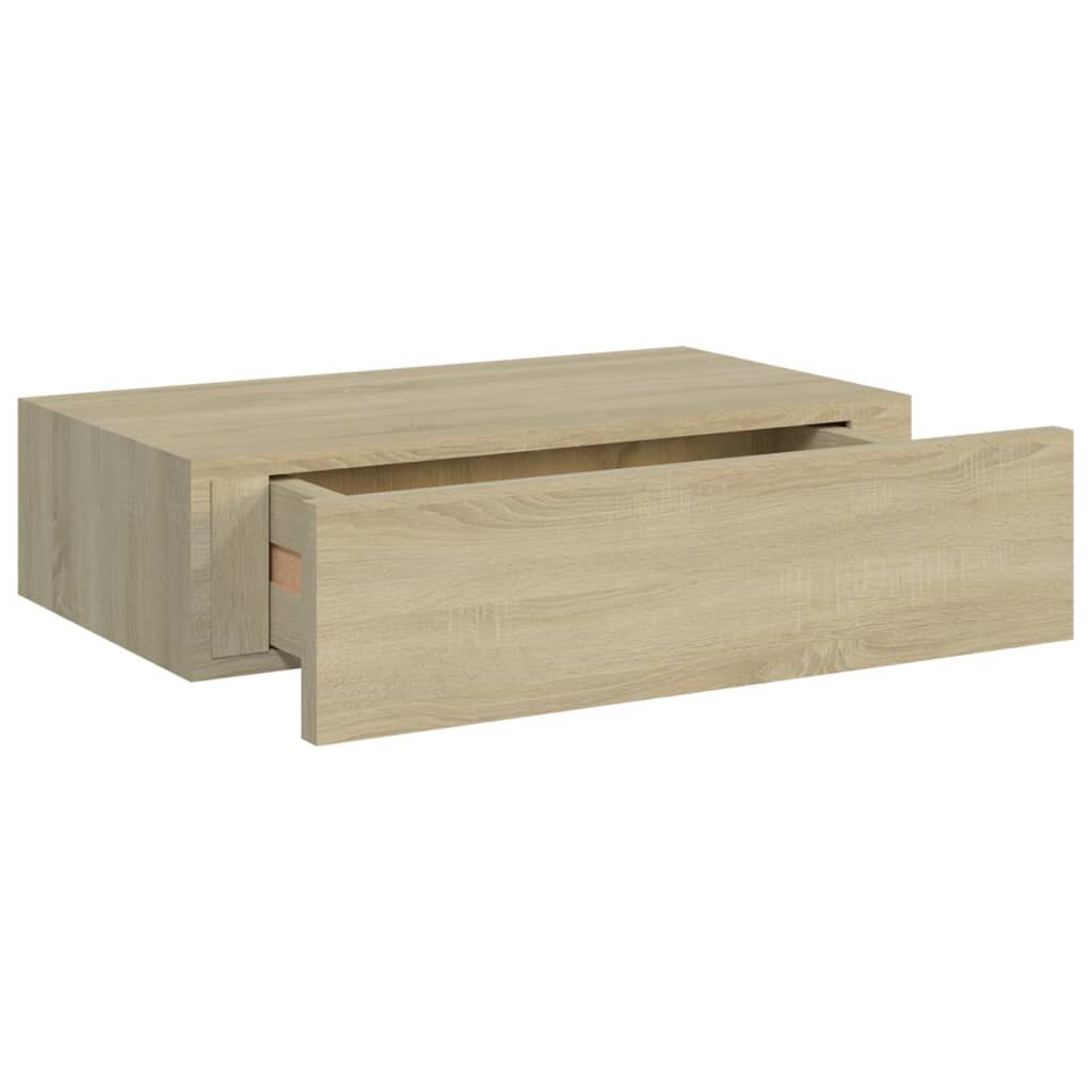 vidaXL Ράφι Επιτοίχιο με Συρτάρι Χρώμα Δρυός 40 x 23,5 x 10εκ. από MDF