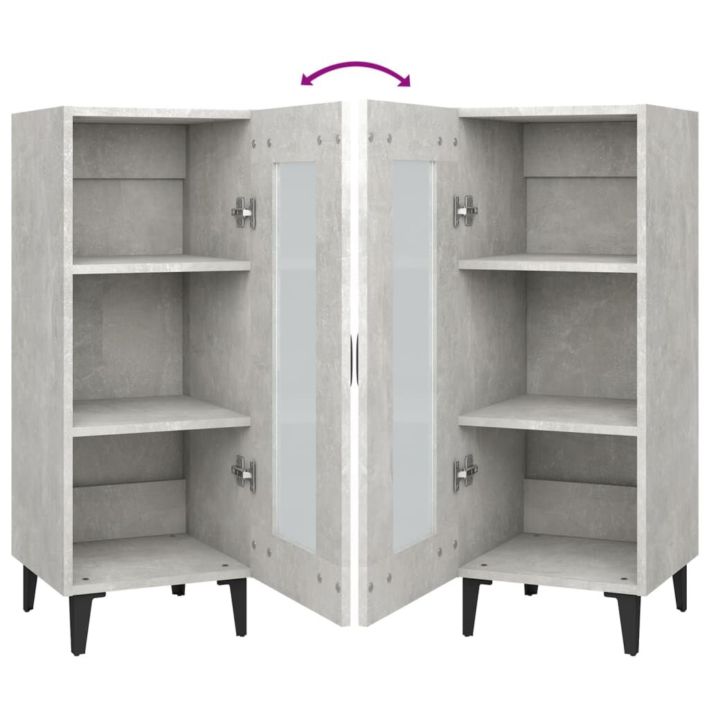 vidaXL Ντουλάπι Γκρι Σκυροδέματος 34,5x34x90 εκ. Επεξεργασμένο Ξύλο