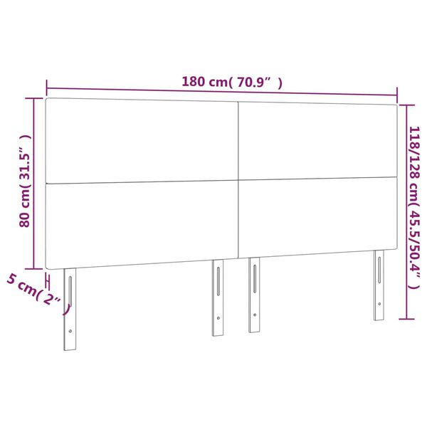 vidaXL Κεφαλάρια Κρεβατιού 4 τεμ. Καπουτσίνο 90x5x78/88 εκ. Συνθ.Δέρμα