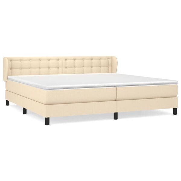 vidaXL &Kappa;&rho;&epsilon;&beta;ά&tau;&iota; Boxspring &mu;&epsilon; &Sigma;&tau;&rho;ώ&mu;&alpha; &Kappa;&rho;&epsilon;&mu; 200x200 &epsilon;&kappa;. &Upsilon;&phi;&alpha;&sigma;&mu;ά&tau;&iota;&nu;&omicron;