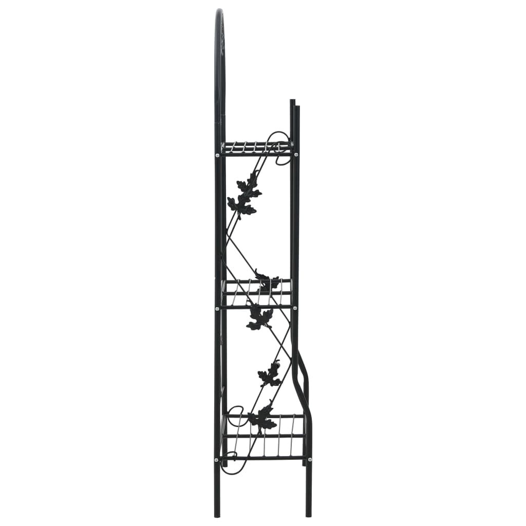 vidaXL Ραφιέρα Φυτών Τριώροφη Μαύρη 52 x 28 x 128 εκ. Σιδερένια