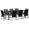 vidaXL &Sigma;έ&tau; &phi;&alpha;&gamma;&eta;&tau;&omicron;ύ &gamma;&iota;&alpha; &kappa;ή&pi;&omicron; 9 pcs &Mu;&alpha;ύ&rho;&omicron; &kappa;&alpha;&iota; &Alpha;&nu;&theta;&rho;&alpha;&kappa;ί 200 x 80 x 73 &epsilon;&kappa;