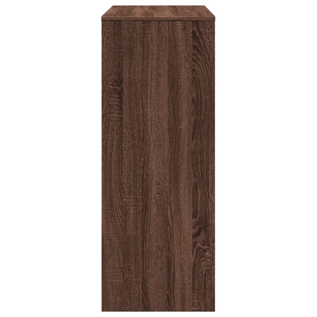 vidaXL Τραπέζι Μπαρ με Ράγες Καφέ Δρυς 90x40x103,5 εκ. Επεξεργ. Ξύλο