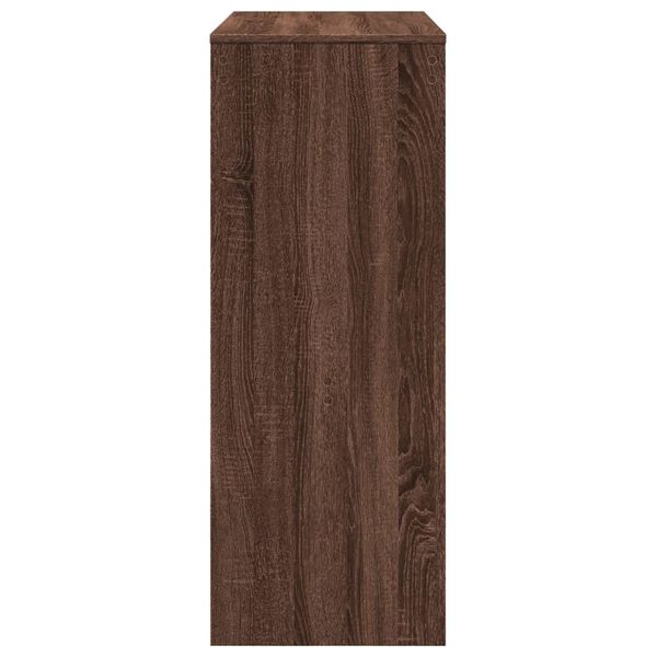 vidaXL Τραπέζι Μπαρ με Ράγες Καφέ Δρυς 90x40x103,5 εκ. Επεξεργ. Ξύλο