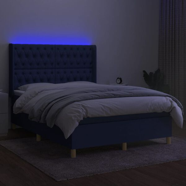 vidaXL &Kappa;&rho;&epsilon;&beta;ά&tau;&iota; Boxspring &mu;&epsilon; &Sigma;&tau;&rho;ώ&mu;&alpha; & LED &Mu;&pi;&lambda;&epsilon; 140x200 &epsilon;&kappa;. &Upsilon;&phi;&alpha;&sigma;&mu;ά&tau;&iota;&nu;&omicron;