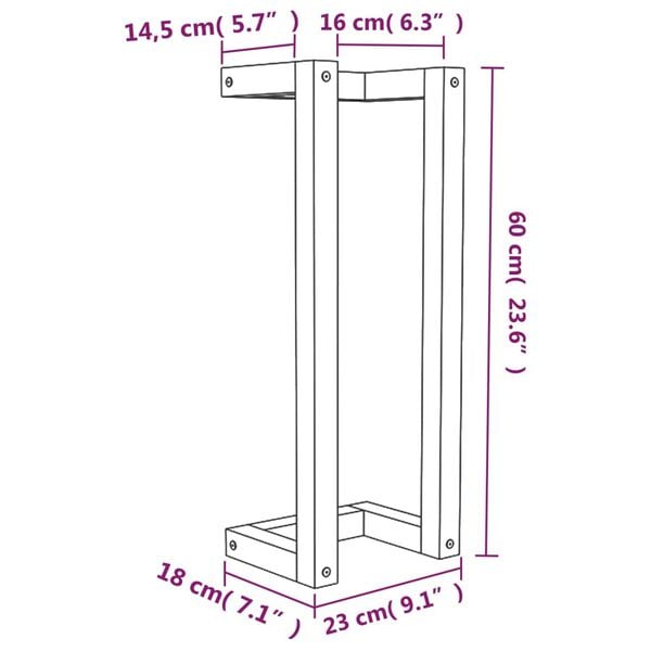 vidaXL Πετσετοκρεμάστρα 23x18x60 εκ. από Μασίφ Ξύλο Πεύκου