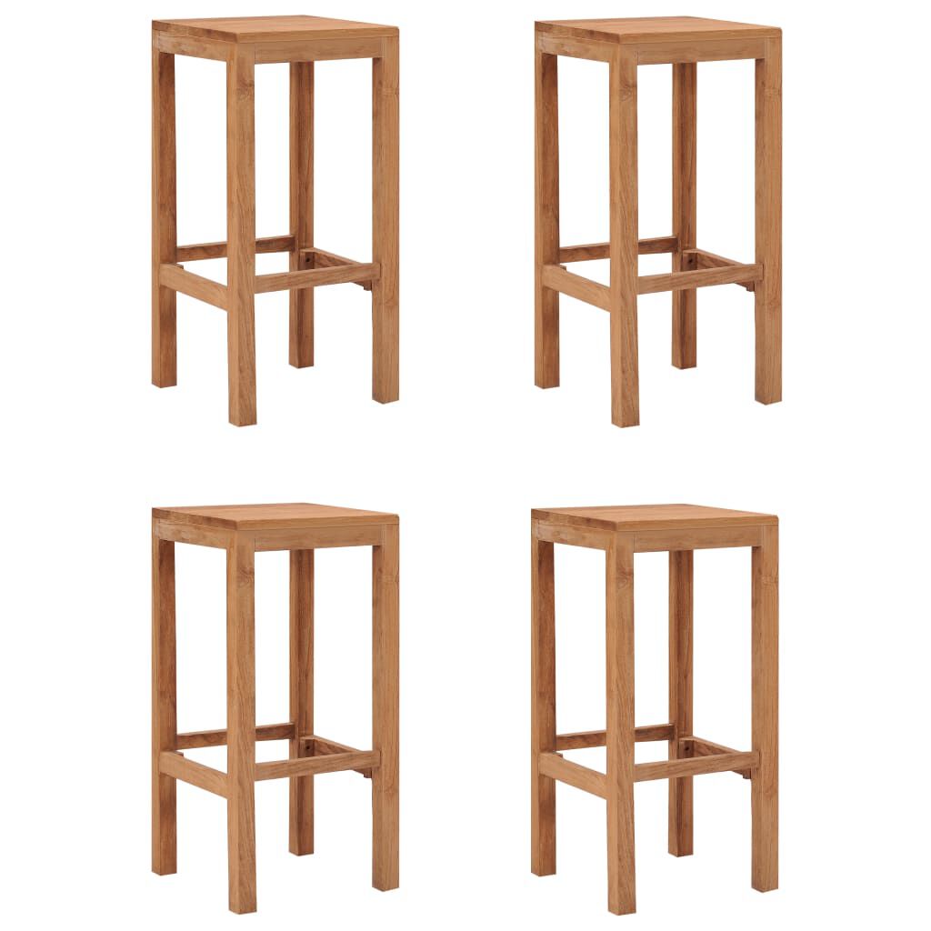 vidaXL Σκαμπό Μπαρ 4 τεμ. από Μασίφ Ξύλο Teak