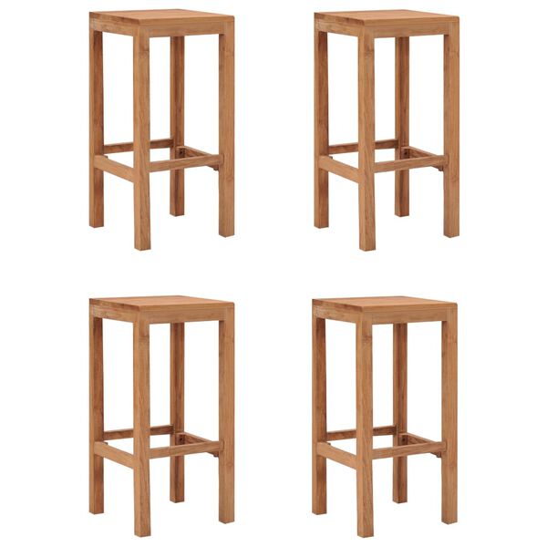 vidaXL Σκαμπό Μπαρ 4 τεμ. από Μασίφ Ξύλο Teak