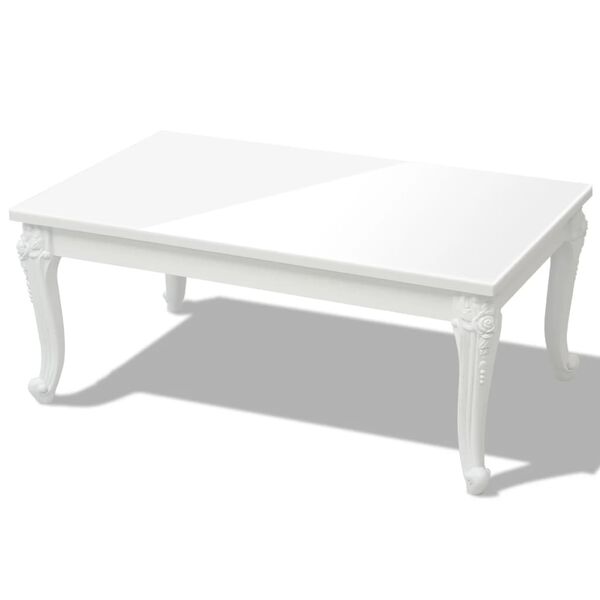 vidaXL Τραπεζάκι Σαλονιού Γυαλιστερό Λευκό 100 x 60 x 42 εκ.