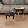 vidaXL Σετ Βοηθητικά Τραπέζια 2 τεμ. Μαύρα από Μασίφ Ξύλο Πεύκου