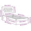 vidaXL Σκελετός Κρεβατιού με Επενδεδυμένο Κεφαλάρι Καφέ 90 x 190 cm