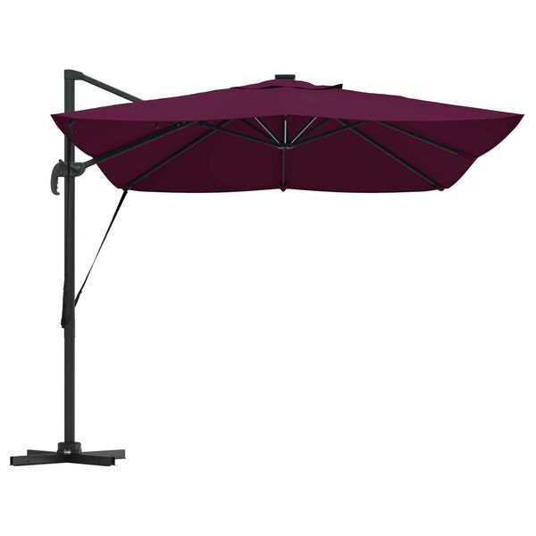 vidaXL Cantilever Roma Parasol με LEDs Μπορντώ 352x251x265 εκ. Αλουμίνιο