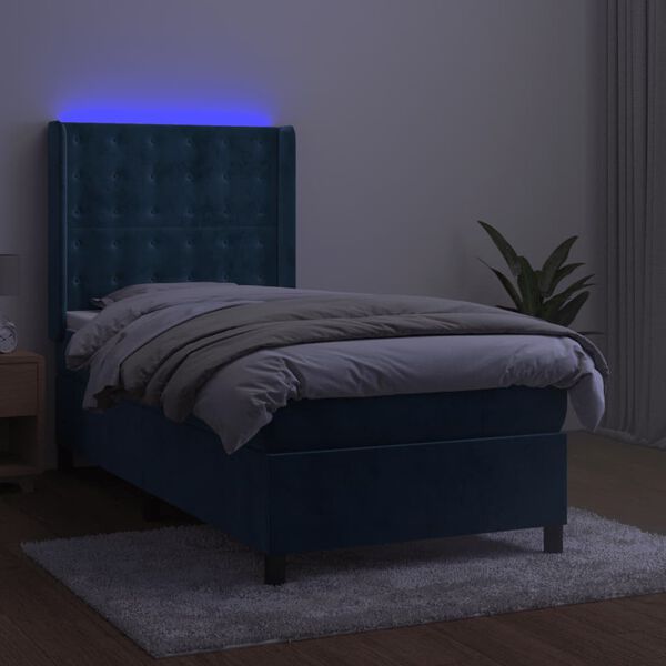 vidaXL &Kappa;&rho;&epsilon;&beta;ά&tau;&iota; Boxspring &mu;&epsilon; &Sigma;&tau;&rho;ώ&mu;&alpha; & LED &Sigma;&kappa;. &Mu;&pi;&lambda;&epsilon; 90x190 &epsilon;&kappa;. &Beta;&epsilon;&lambda;&omicron;ύ&delta;&iota;&nu;&omicron;