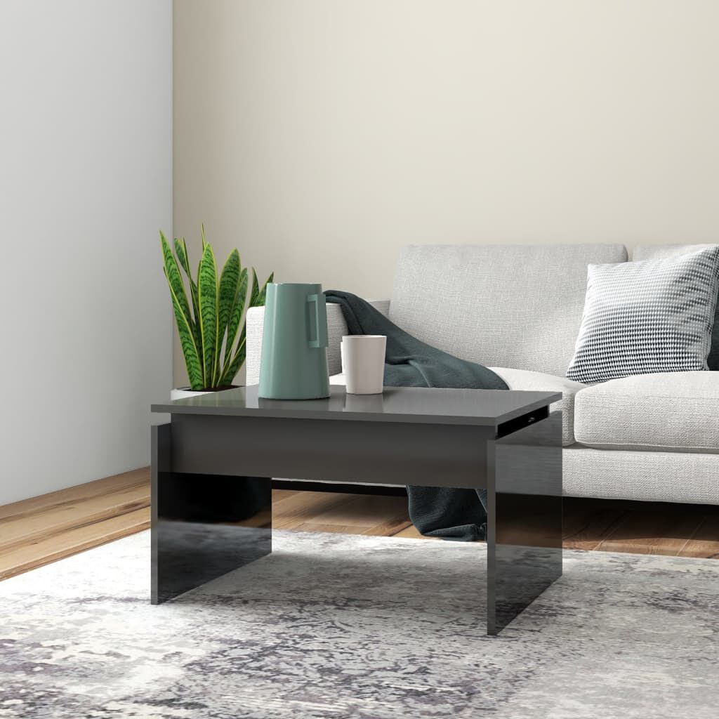 vidaXL Τραπεζάκι Σαλονιού Γυαλ. Γκρι 68 x 50 x 38 εκ. από Μοριοσανίδα