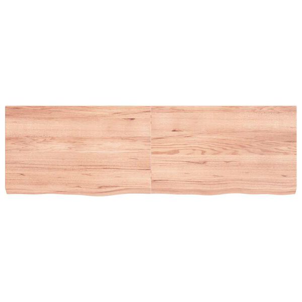 vidaXL Ράφι Τοίχου Ανοιχτό Καφέ 160x50x(2-6)εκ. Επεξ. Μασίφ Ξύλο Δρυός