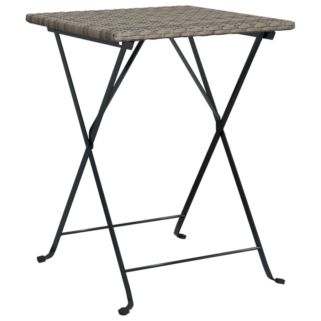 vidaXL Τραπέζι Bistro Πτυσσόμενο Γκρι 55x54x71 εκ. από Συνθετικό Ρατάν