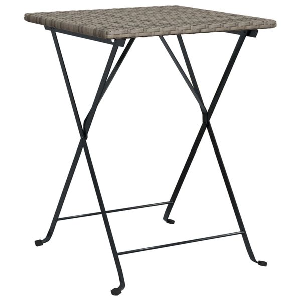 vidaXL Τραπέζι Bistro Πτυσσόμενο Γκρι 55x54x71 εκ. από Συνθετικό Ρατάν