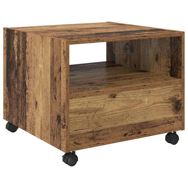 vidaXL Τραπεζάκι σαλονιού with Drawer Παλαιό ξύλο 55 x 55 x 45 cm