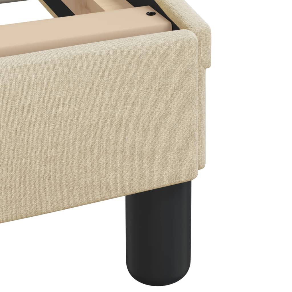vidaXL Κρεβάτι Κρεμ 160x200 εκ. Υφασμάτινο