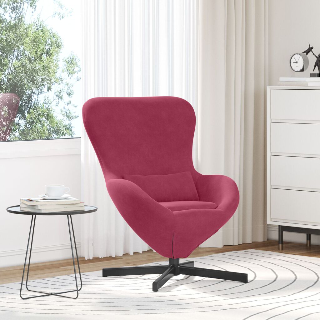 vidaXL Πολυθρόνα Αυγού Wine Red Velvet