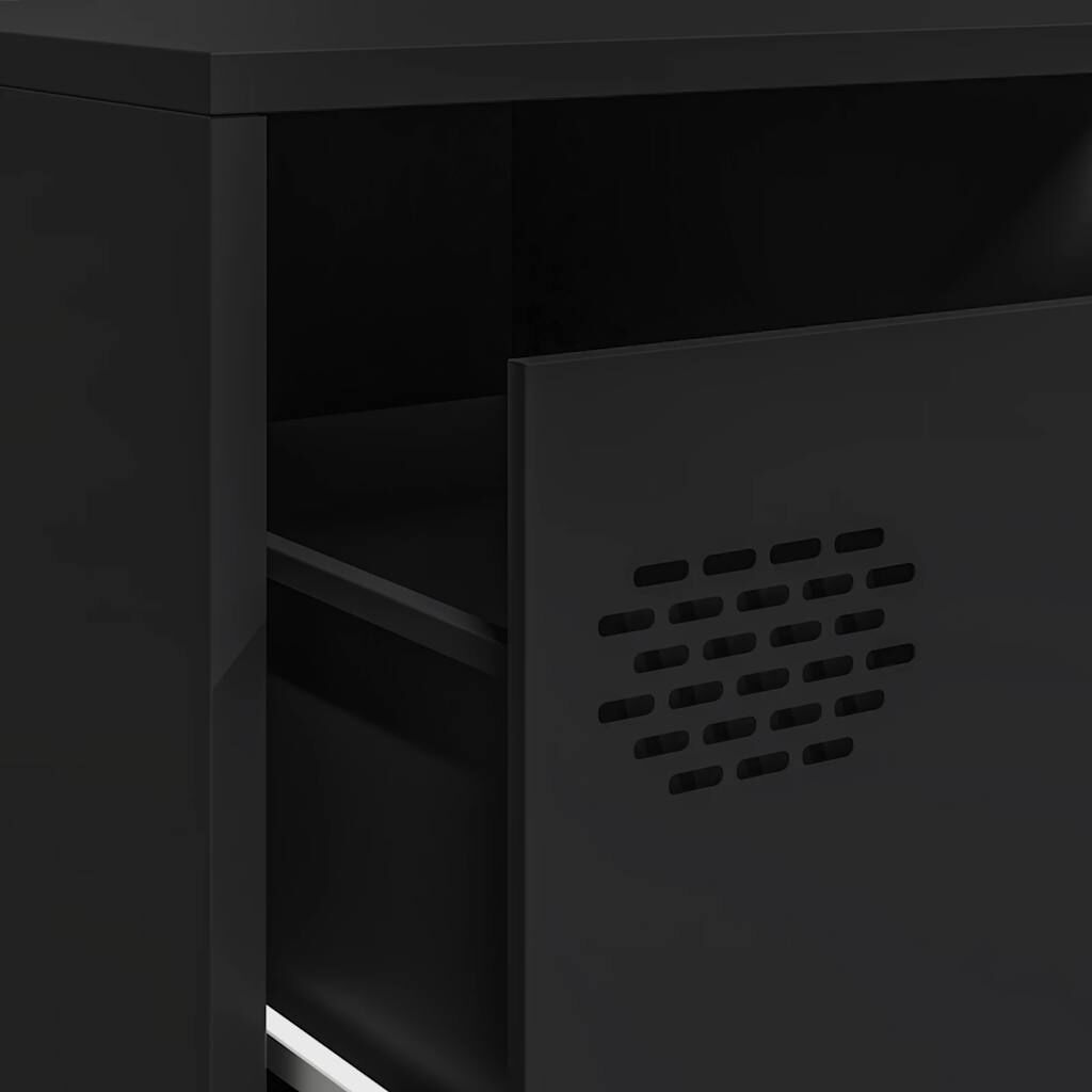 vidaXL Έπιπλο Τηλεόρασης Μαύρο 202x39x43,5 εκ. Χάλυβας Ψυχρής Έλασης