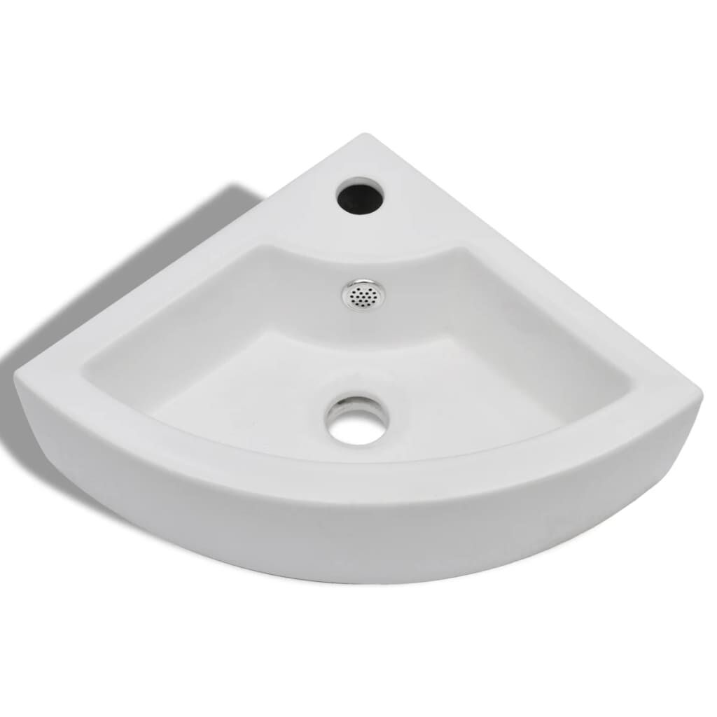vidaXL Νιπτήρας με Οπή Υπερχείλισης Λευκός 45 x 32 x 12,5 εκ.