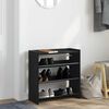Ράφι παπουτσιών vidaXL Μαύρο 60x25x62 cm Κατασκευασμένο ξύλο