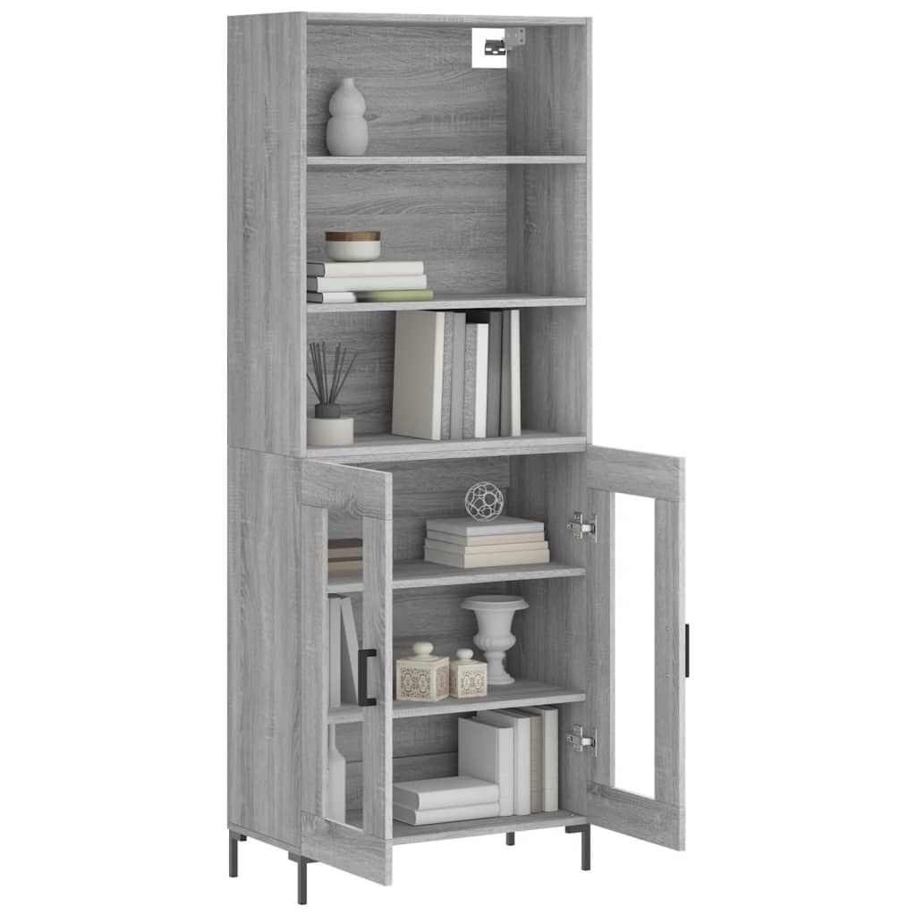 vidaXL Ντουλάπι Γκρι Sonoma 69,5 x 34 x 180 εκ. Επεξεργασμένο Ξύλο