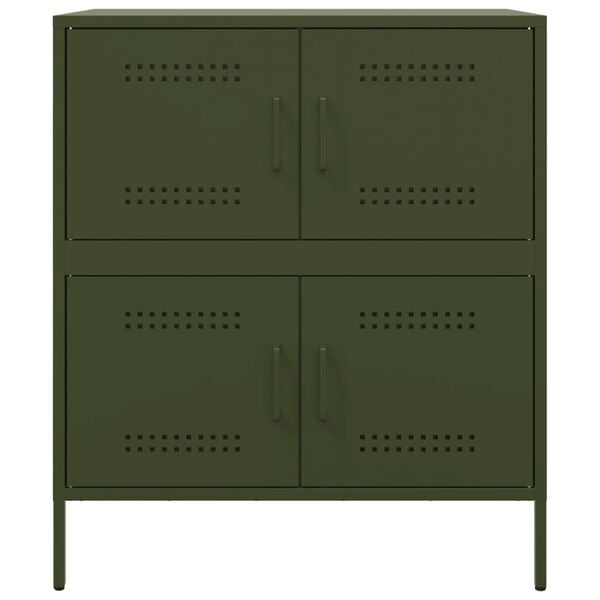 vidaXL Ντουλάπι Πράσινο Λαδί 68x39x79 εκ. από Ατσάλι