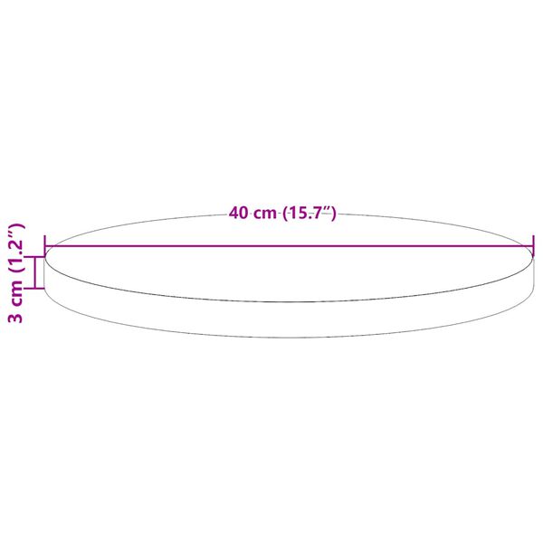 vidaXL Επιφάνεια Τραπεζιού Στρογγυλή Ø 40x3 εκ. από Μασίφ Ξύλο Πεύκου