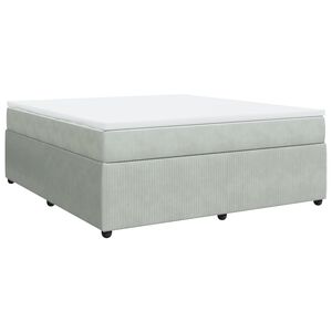 vidaXL Κρεβάτι Boxspring με Στρώμα Ανοιχτό Γκρι 180x200 εκ. Βελούδινο