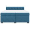 vidaXL Κρεβάτι Boxspring με Στρώμα Μπλε 200x200 εκ. Βελούδινο