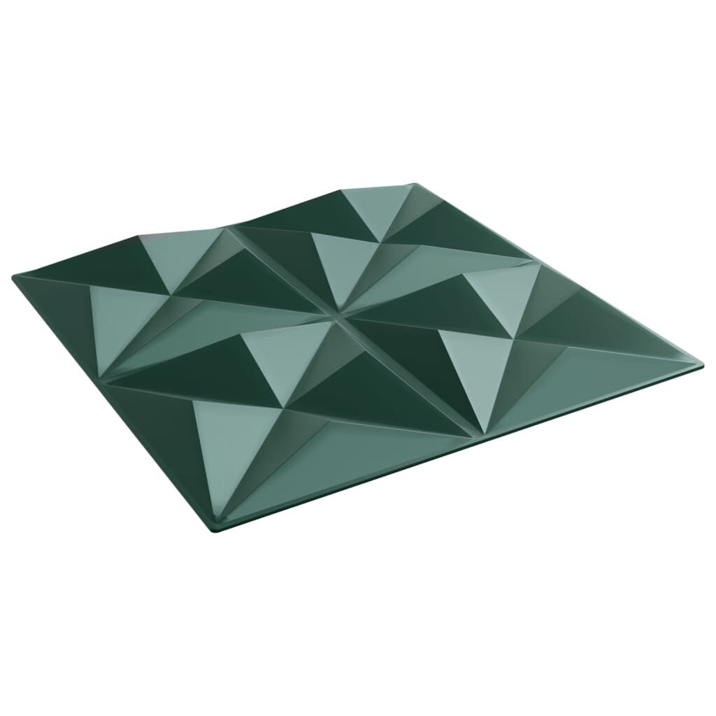 vidaXL Πάνελ Τοίχου 12 τεμ. Πράσινη Origami 50 x 50 εκ. 3 μ² XPS